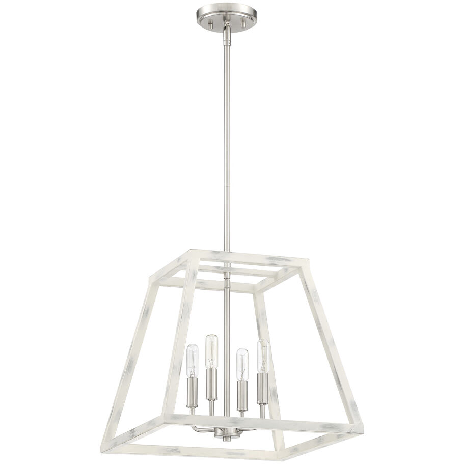 Rhode 4 Light 16 inch Coastal Weathered White Pendant Ceiling Light