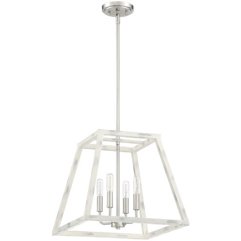 Rhode 4 Light 16 inch Coastal Weathered White Pendant Ceiling Light