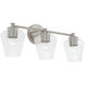 Beau 3 Light 24 inch Brushed Nickel Vanity Light Wall Light