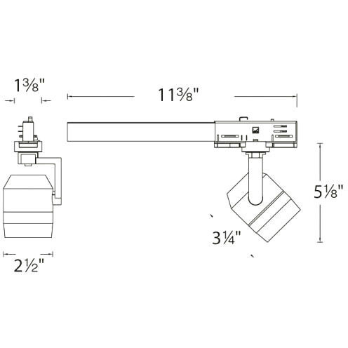 Paloma 1 Light 120 White Track Head Ceiling Light in Spot, 90, 3000K