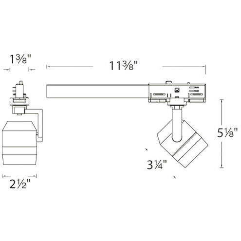 Paloma 1 Light 120 White Track Head Ceiling Light in Spot, 90, 3000K