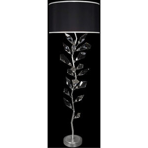 Foret 71 inch 60.00 watt Silver Floor Lamp Portable Light in Black Fabric
