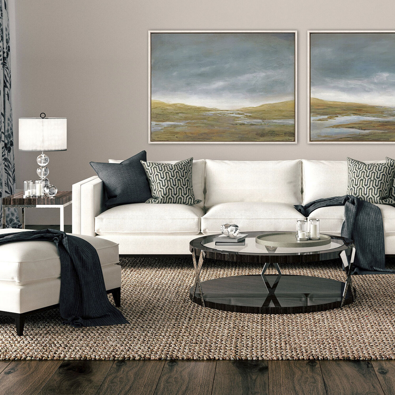 Basin Squall Blue and Green Canvas