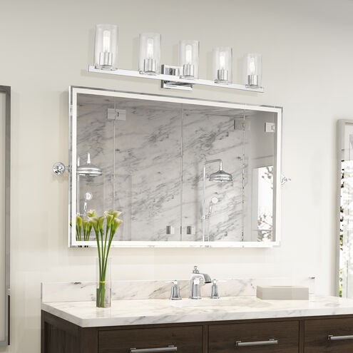 Clarion 5 Light 42 inch Polished Chrome Vanity Sconce Wall Light