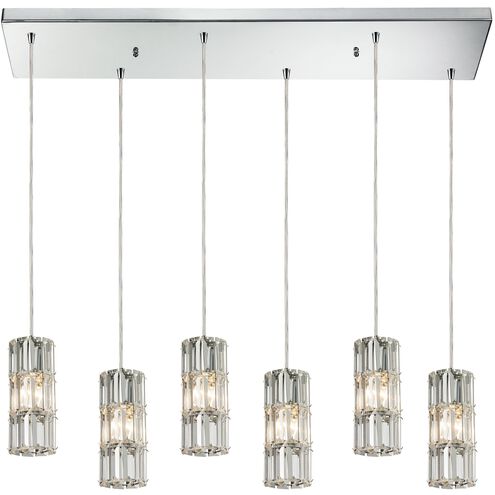 Cynthia 6 Light 30 inch Polished Chrome Mini Pendant Ceiling Light