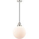 Franklin Restoration Beacon 1 Light 10 inch Polished Nickel Mini Pendant Ceiling Light in Incandescent, Matte White