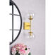 Neri 2 Light 7 inch Brass Bath Sconce Wall Light