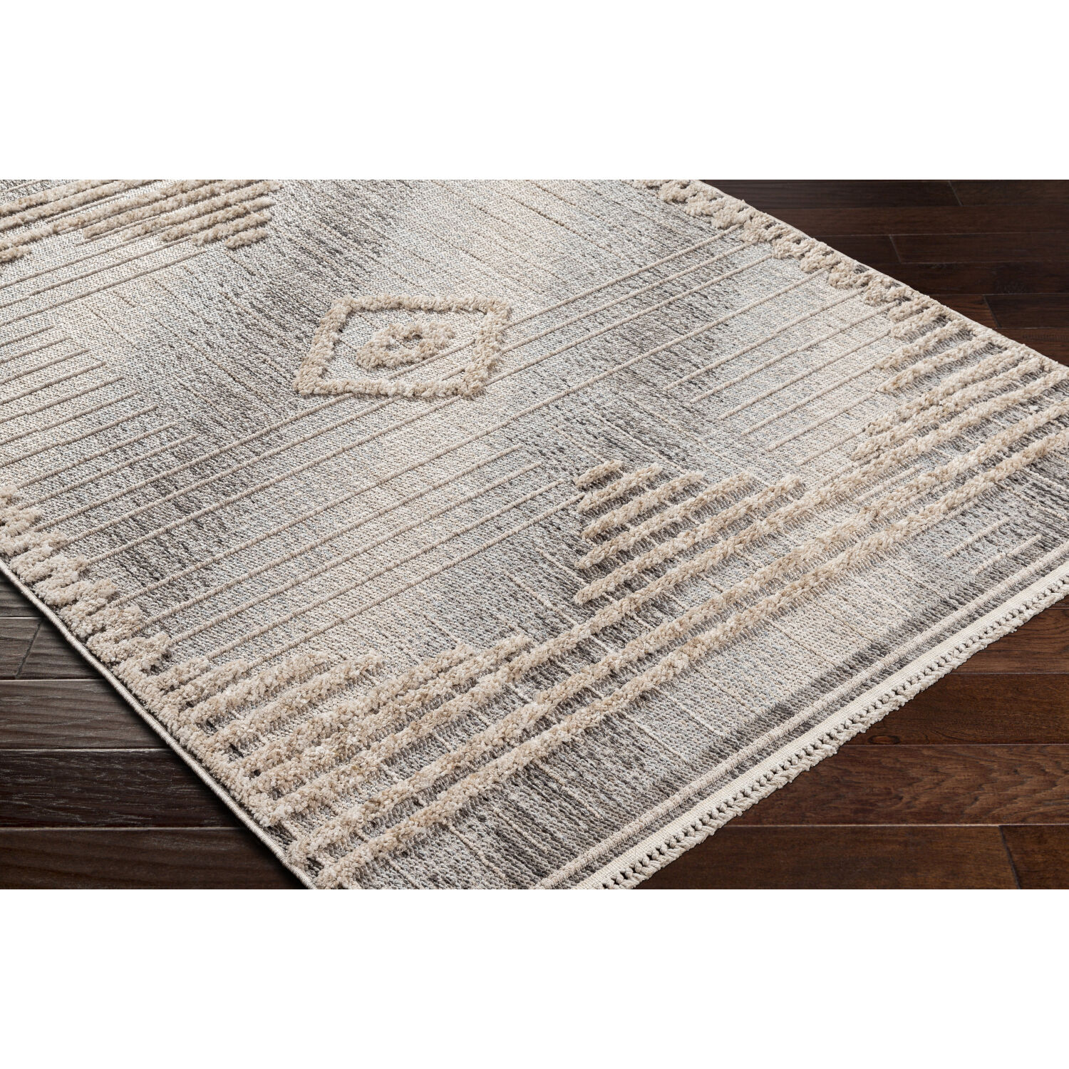 Zaragoza 108 X 79 inch Medium Gray Rug, Rectangle