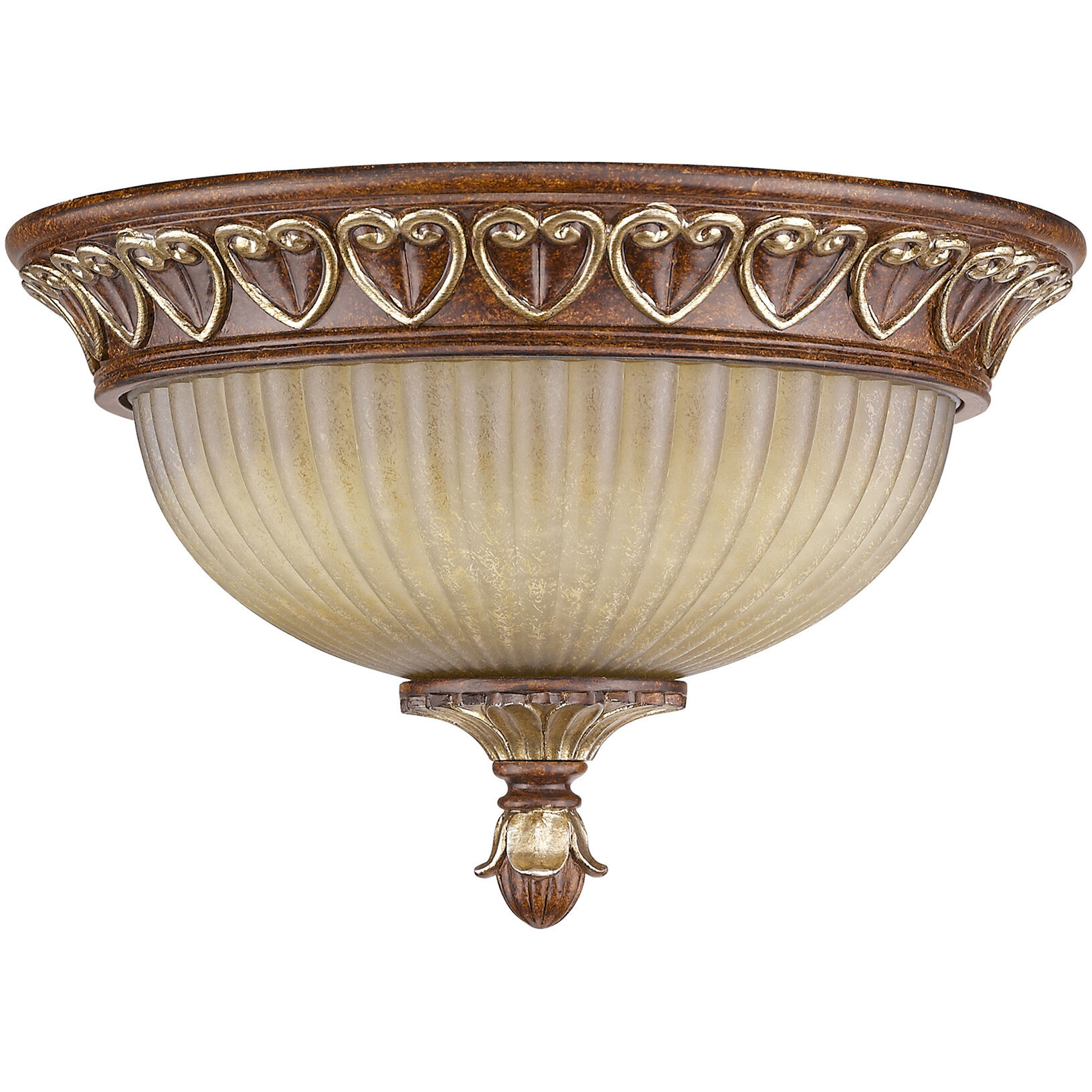 Villa Verona 2 Light 11 inch Verona Bronze with Aged Gold Leaf Accents Flush Mount Ceiling Light