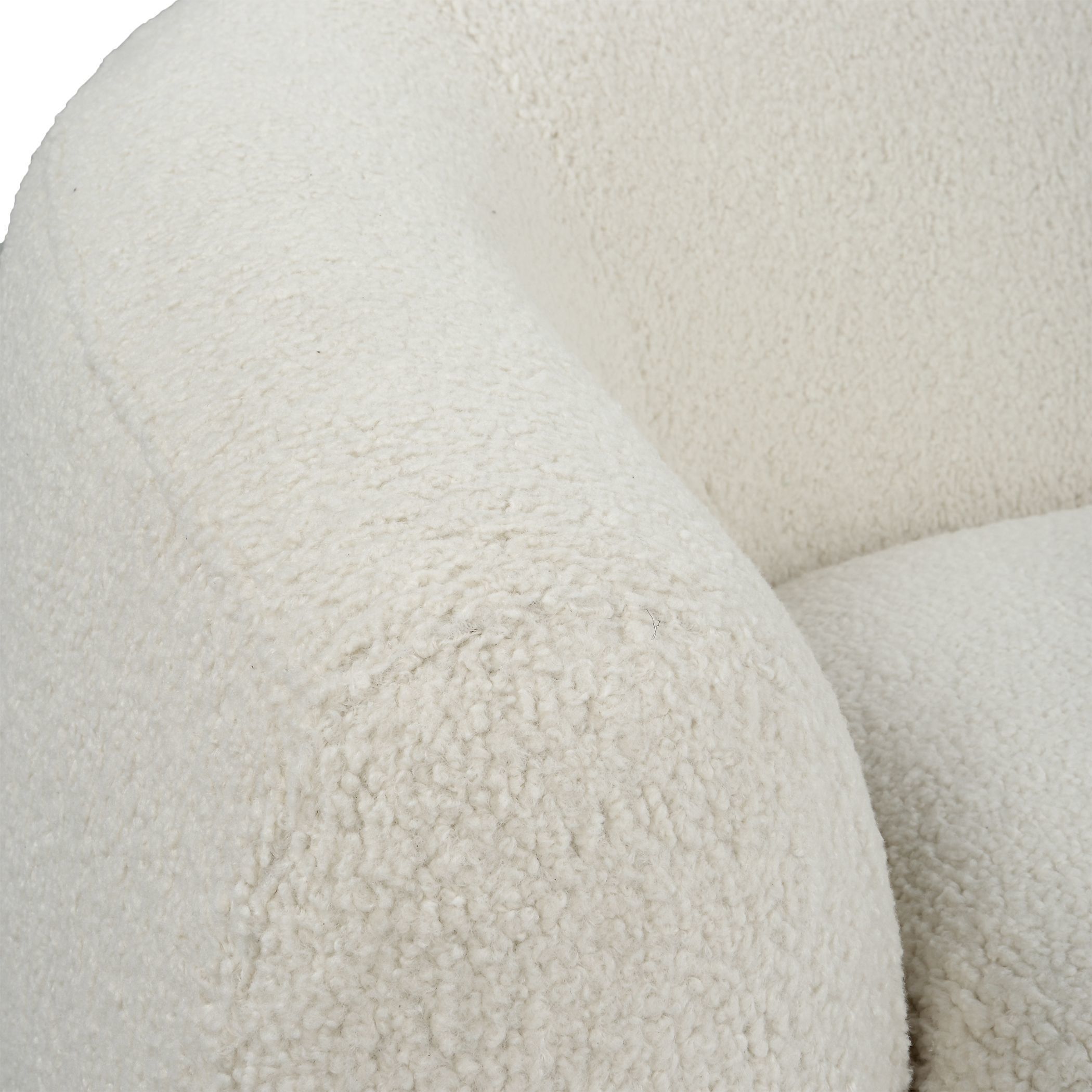 Capra Off White Faux Shearling Swivel Chair