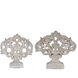 Filigree Rustic White Grey Statue, Set of 2