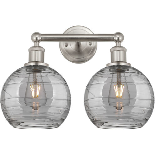 Edison Athens Deco Swirl 2 Light 17 inch Satin Nickel Bath Vanity Light Wall Light