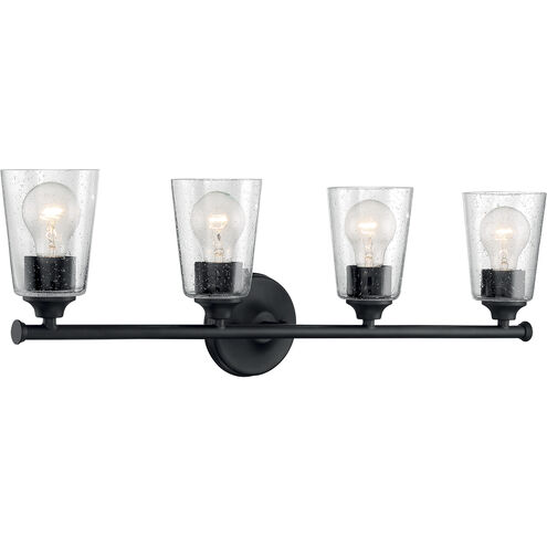 Bransel 4 Light 28 inch Matte Black Vanity Light Wall Light