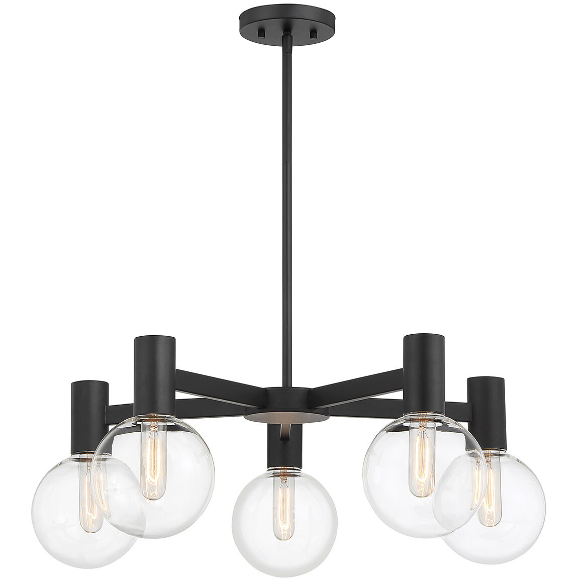 Wright 5 Light 28 inch Matte Black Chandelier Ceiling Light