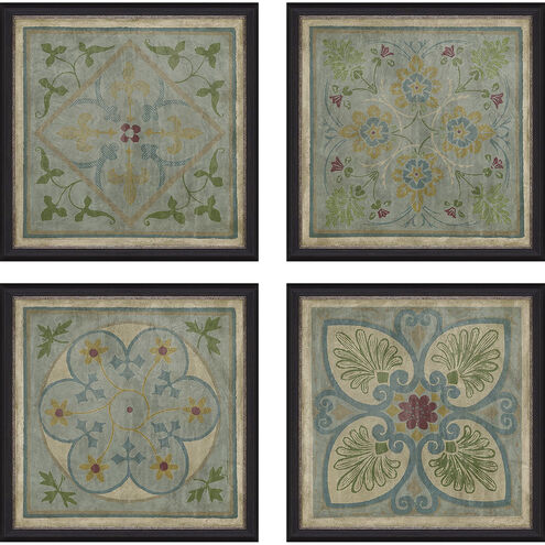 Geometrics Blue and Multi and Green and Beige Framed Art