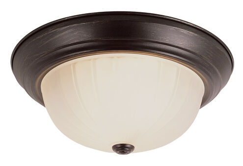 Melon 2 Light 11 inch Rubbed Oil Bronze Flush Mount Ceiling Light