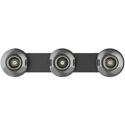 Samar 3 Light 32.38 inch Black Bath Vanity Light Wall Light in Transition Smoked Glass