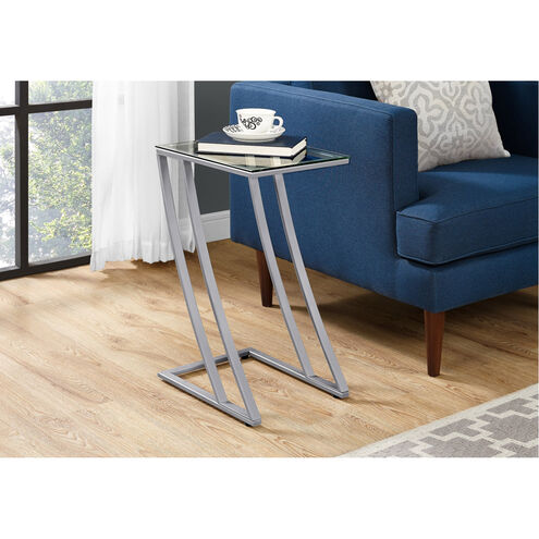 Moreland 24 X 16 inch Silver and Clear Accent End Table