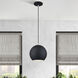 Kuppola 9.25 inch Black with Brushed Nickel Accents Pendant Ceiling Light, Globe