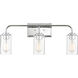 Logan 3 Light 25 inch Chrome Bath Bar Wall Light