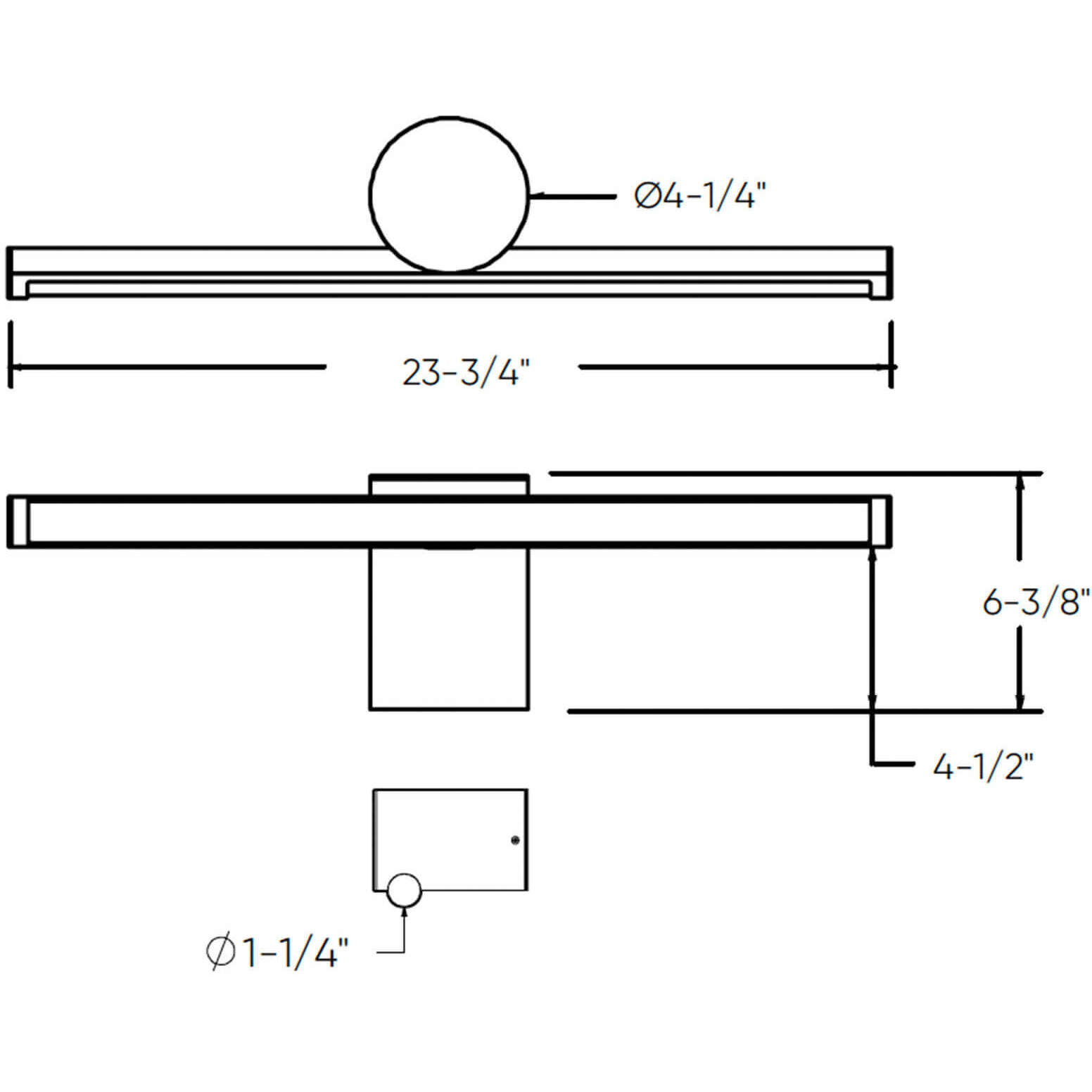 Balance 1 Light 24 inch Black and Gold Wall Vanity Light Wall Light