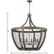 Renaissance Invention 6 Light 30 inch Weathered Zinc Chandelier Ceiling Light