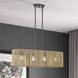 Goldiemesh 4 Light 36 inch English Bronze Linear Chandelier Ceiling Light, Large