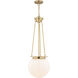Kent 1 Light 11.75 inch Muted Brass Pendant Ceiling Light