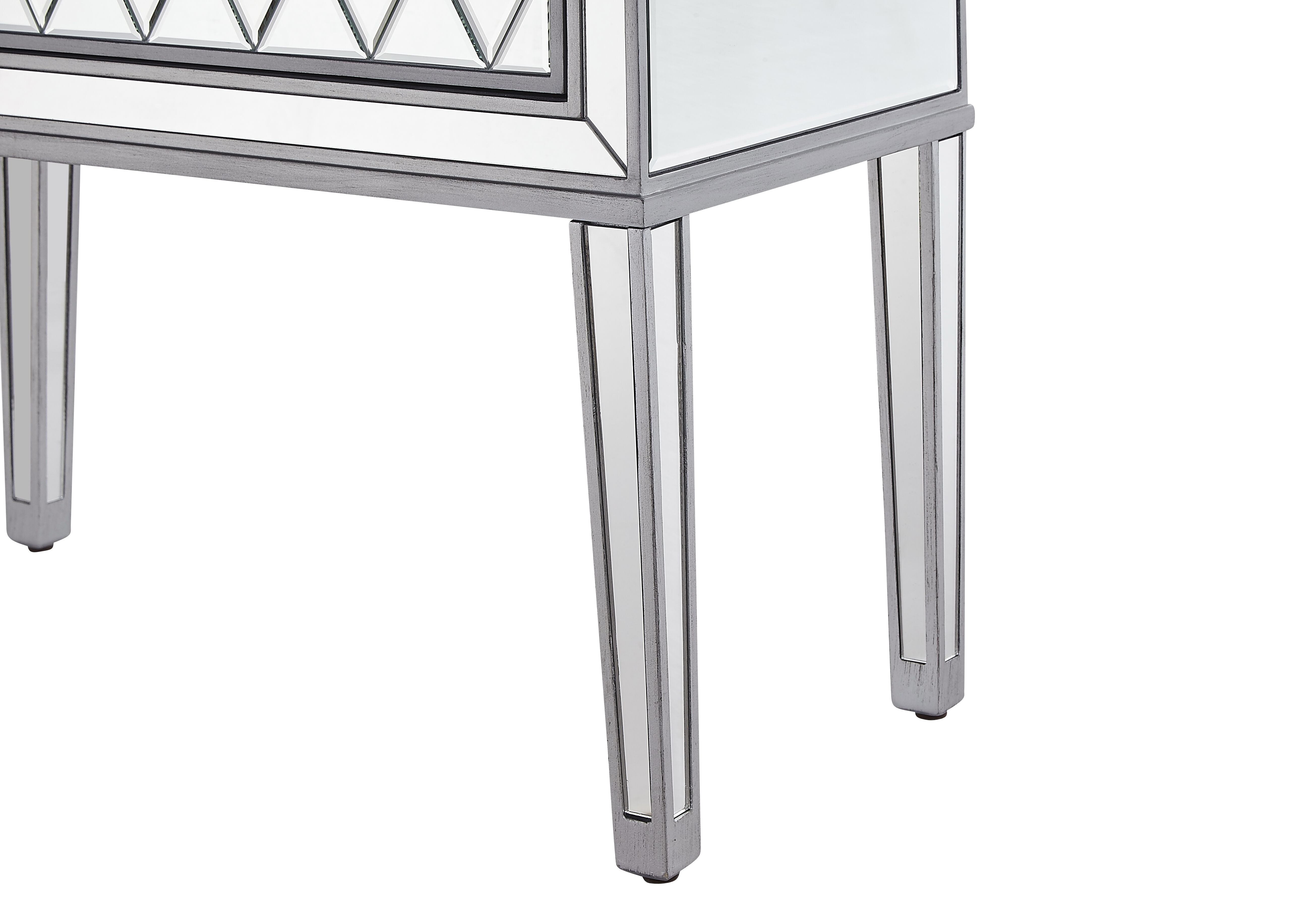 Reflexion 34 X 34 inch Antique Hand Rubbed Silver Nightstand