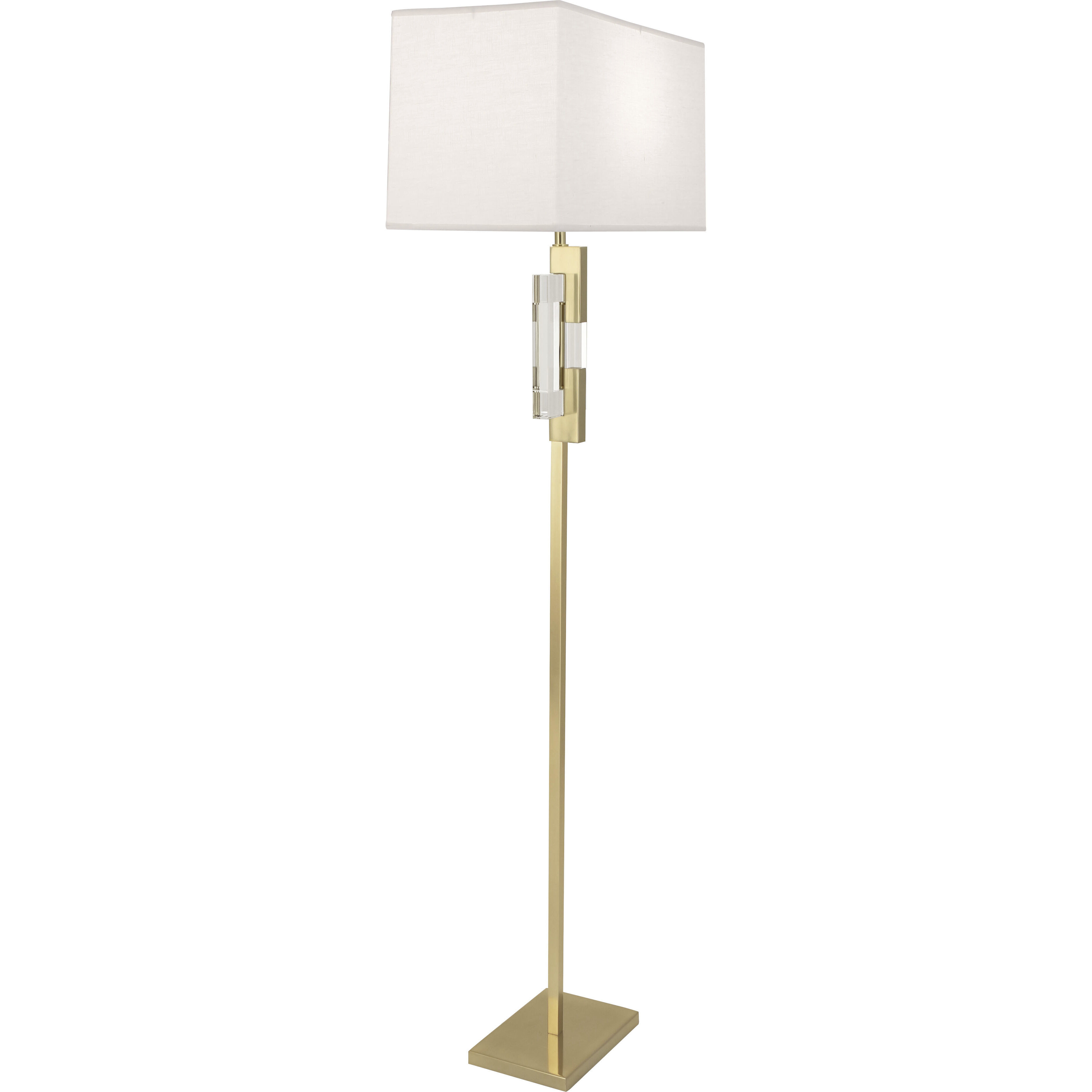 Lincoln 63 inch 150 watt Modern Brass Floor Lamp Portable Light in Pearl Dupioni