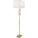 Lincoln 63 inch 150 watt Modern Brass Floor Lamp Portable Light in Pearl Dupioni