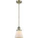 Franklin Restoration Cone LED 6 inch Antique Brass Mini Pendant Ceiling Light in Matte White, Franklin Restoration