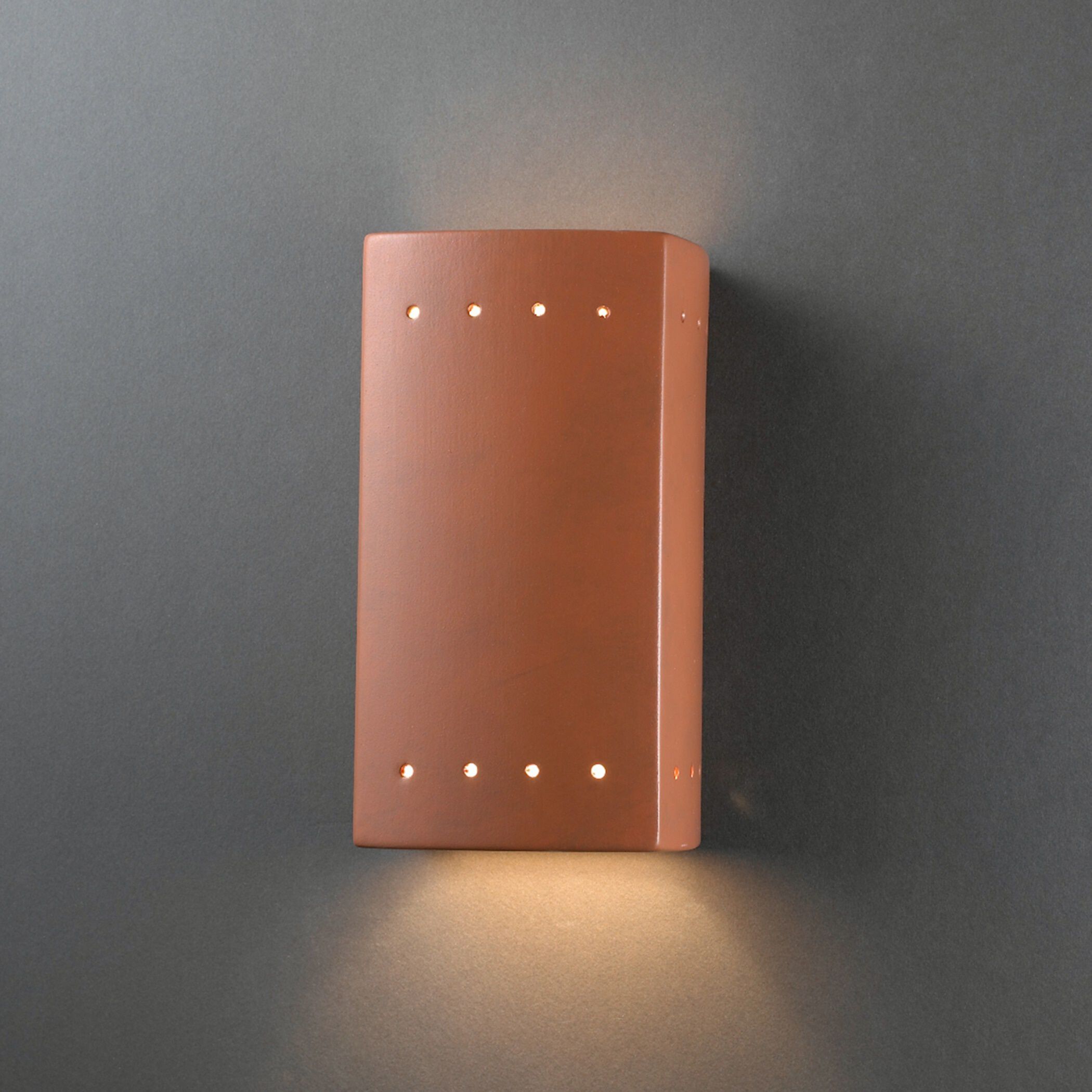 Ambiance Rectangle LED 5.25 inch Terra Cotta Wall Sconce Wall Light, Small