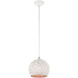 Charlton 1 Light 9.88 inch White with Brushed Nickel Accents Pendant Ceiling Light