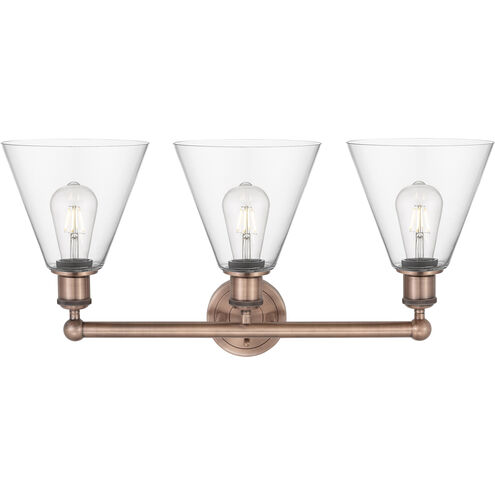 Berkshire 3 Light 26 inch Antique Copper Bath Vanity Light Wall Light in Clear