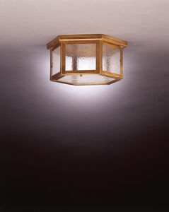 Williams 2 Light 13 inch Dark Brass Flush Mount Ceiling Light in Clear Seedy Glass