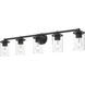 Thayer 5 Light 39 inch Matte Black Vanity Wall Light