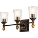 Vetiver 3 Light 23 inch DB Bath Light Wall Light in Dark Bronze
