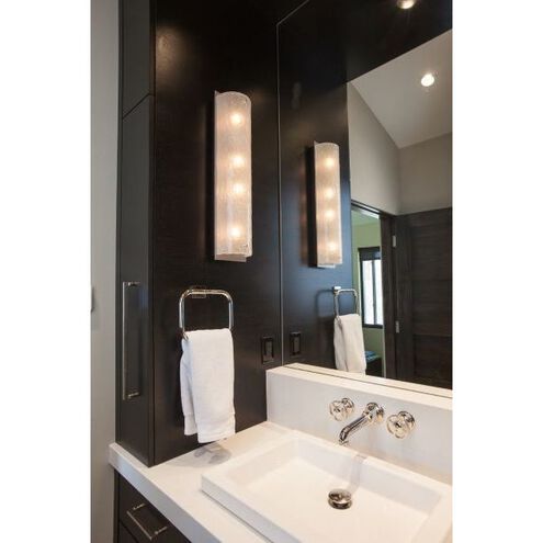 Textured Glass 2 Light 6 inch Graphite Cover Sconce Wall Light in Ivory Wisp