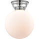 Aditi X-Large Beacon LED 10 inch Polished Chrome Flush Mount Ceiling Light in Matte White Glass, Aditi