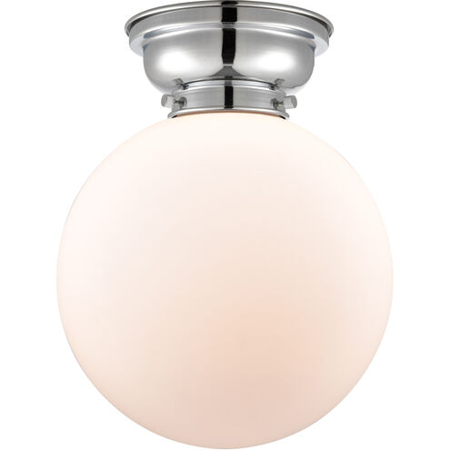 Aditi X-Large Beacon LED 10 inch Polished Chrome Flush Mount Ceiling Light in Matte White Glass, Aditi