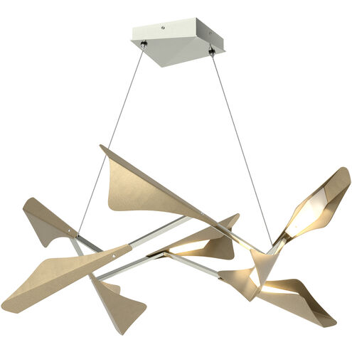 Plume LED 37.6 inch Sterling and Soft Gold Pendant Ceiling Light in Sterling/Soft Gold