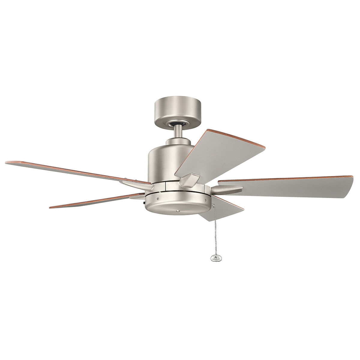 Lucian II 42 inch Brushed Nickel with Walnut Blades Ceiling Fan