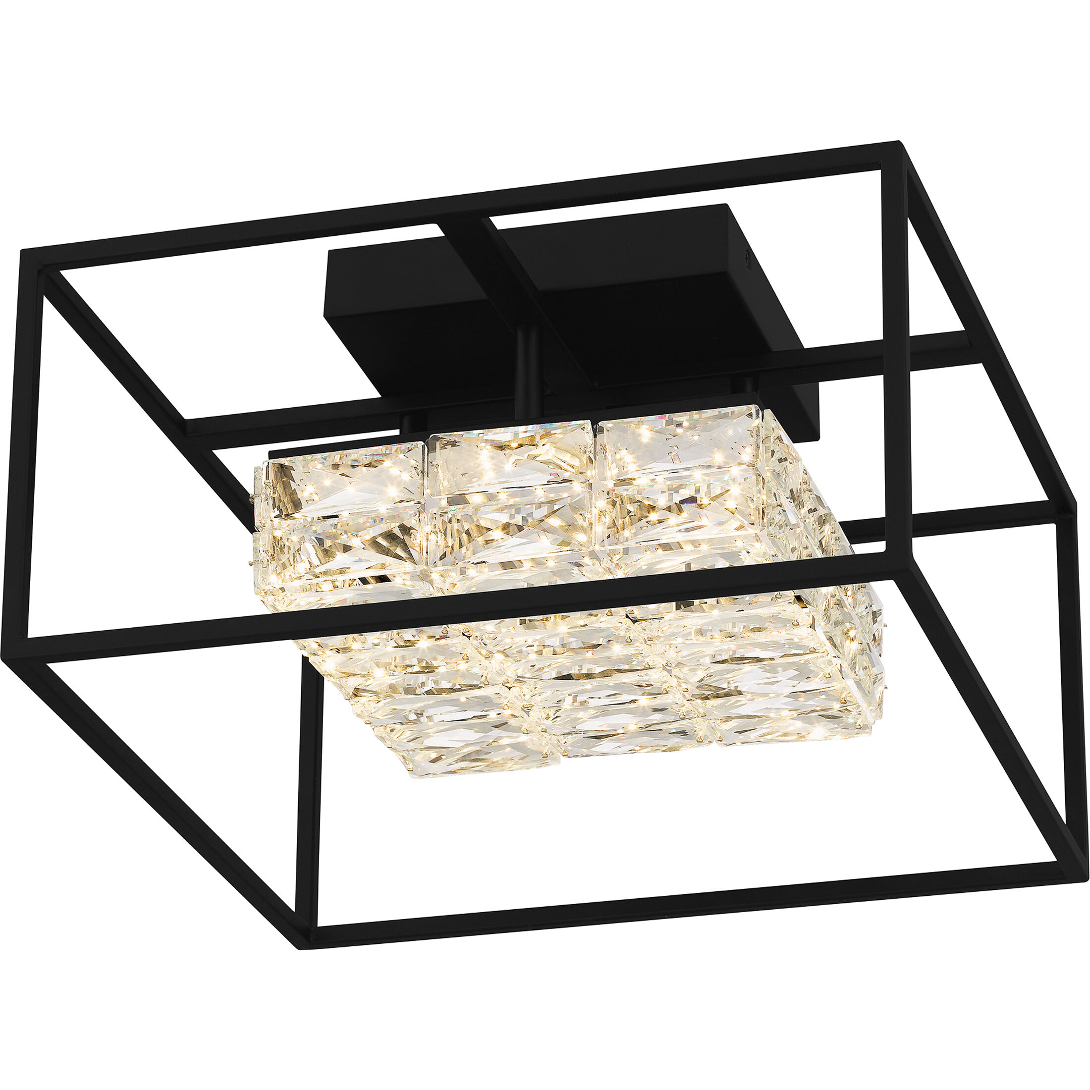 Quoizel PCDZ1716MBK Dazzle LED 16 inch Matte Black Semi Flush Mount Ceiling Light