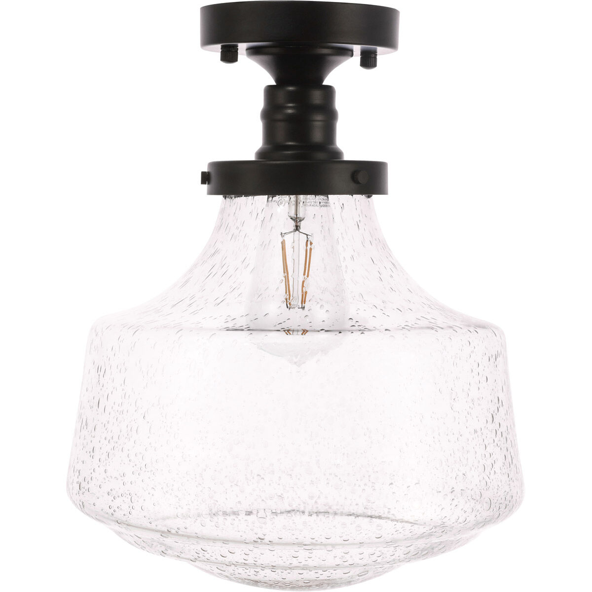 Lyle 1 Light 11 inch Black Flush Mount Ceiling Light