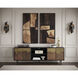 Auburn 72 inch Antique Brass / Black Media Console & Cabinet