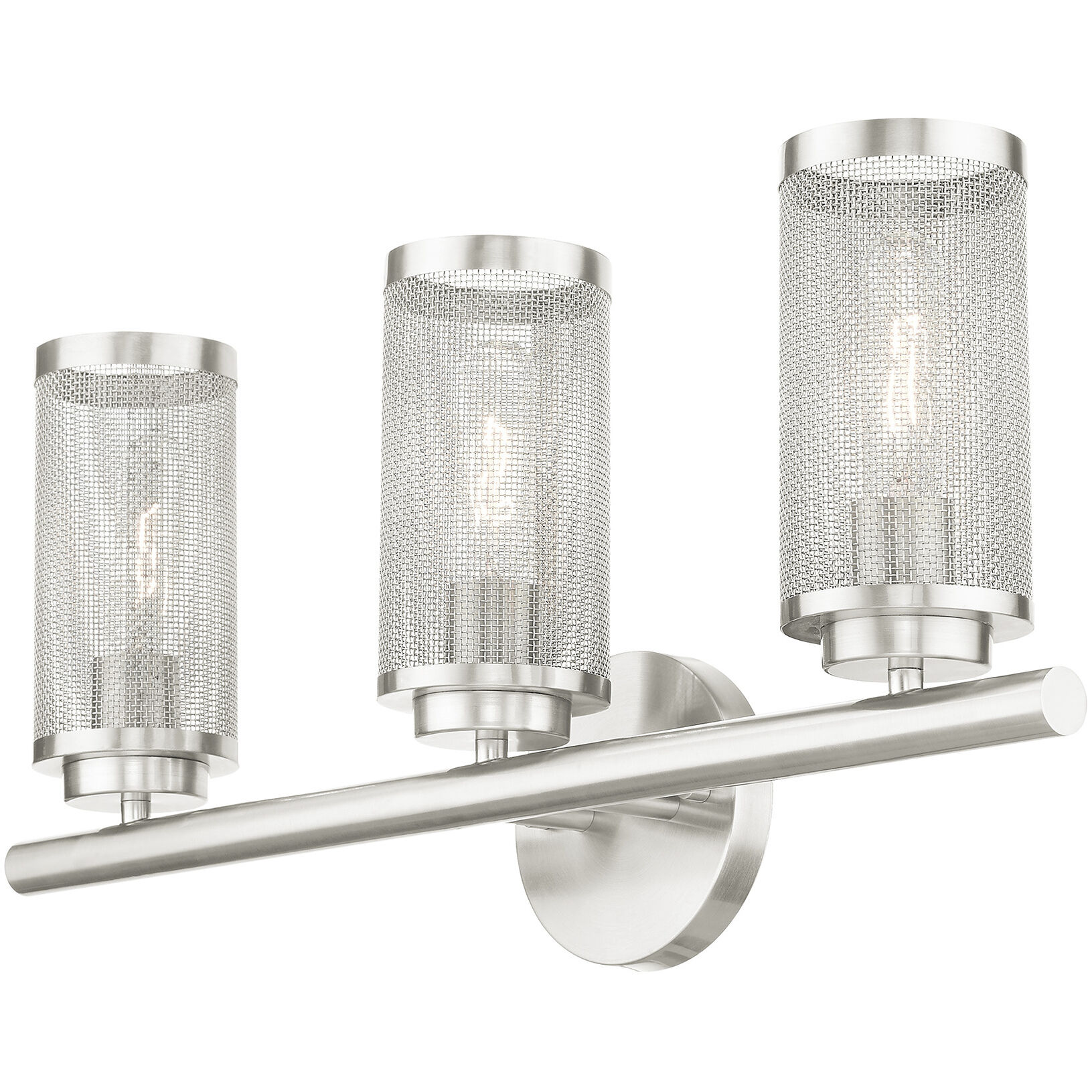 Industro 3 Light 24 inch Brushed Nickel Vanity Sconce Wall Light