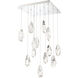 Beyond Martini LED 20 inch Polished Nickel Multi-Light Pendant Ceiling Light in Optic, Square Canopy