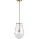 Beck 9 inch Lacquered Brass Indoor Pendant Ceiling Light