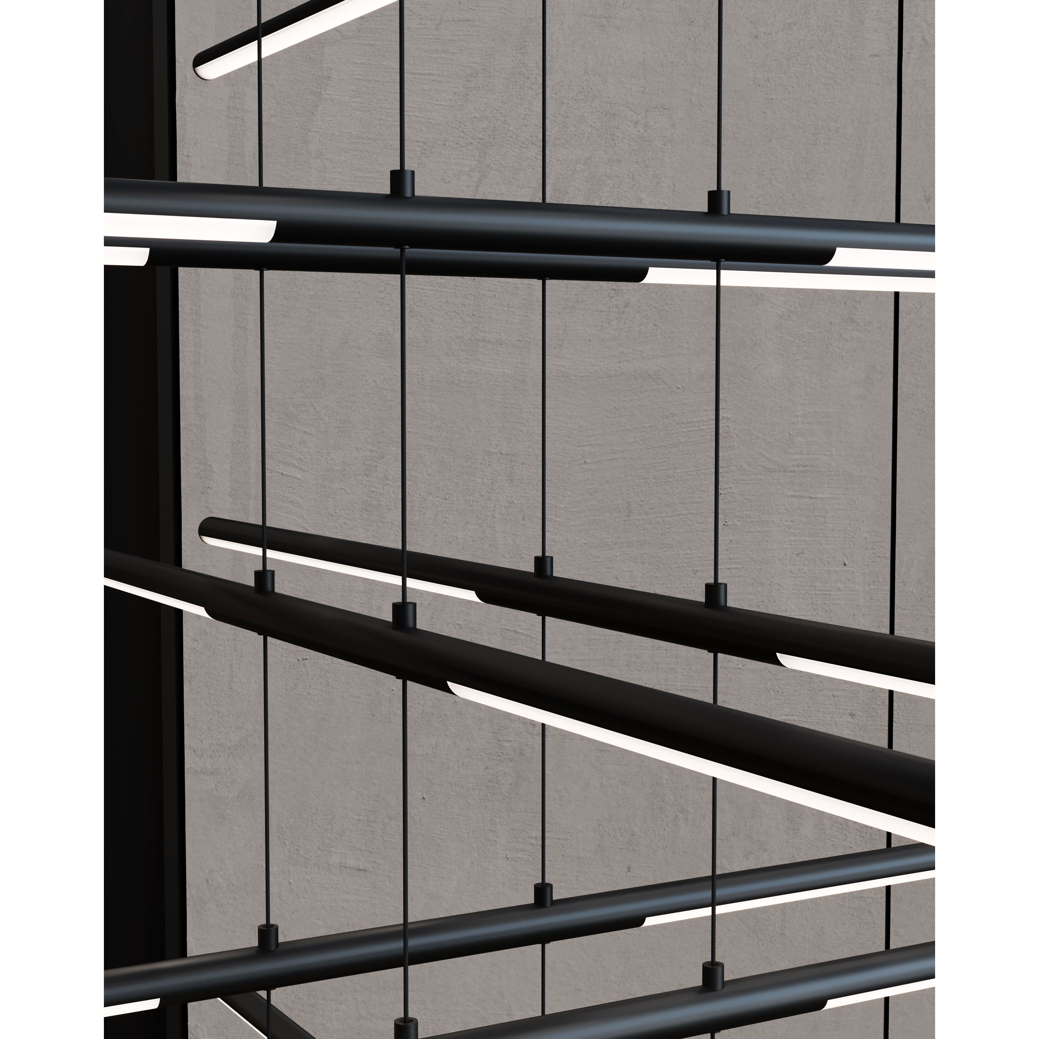 Tik-tak LED 47.5 inch Satin Black Pendant Ceiling Light